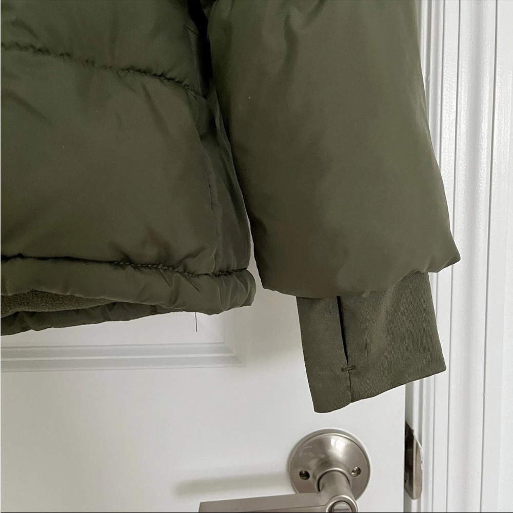 Olive Green Hooded Puffer Jacket - Picture 3 of 13